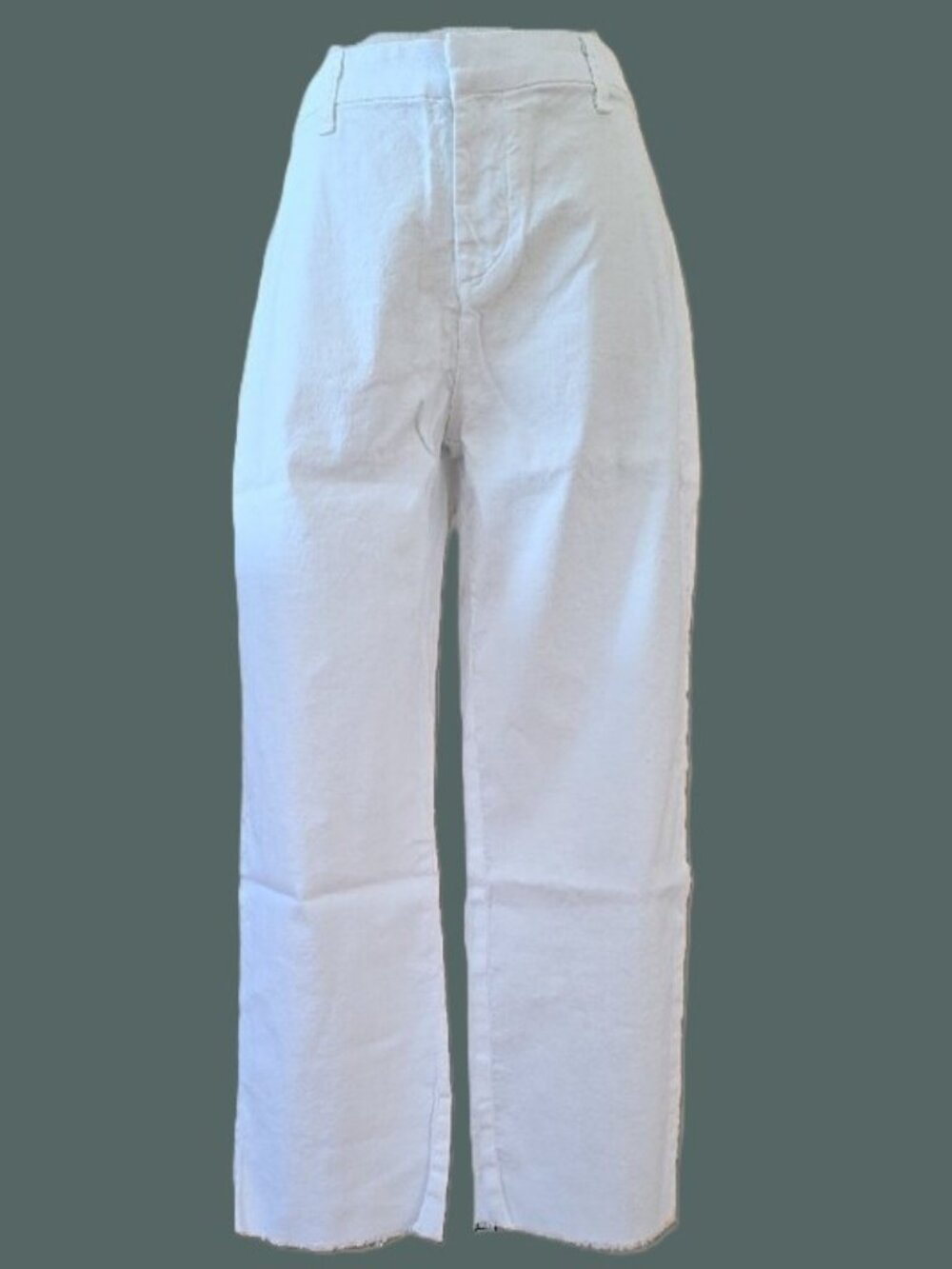 NWOT $298 FRANK & EILEEN KINSALE ITALIAN LINEN CROPPED WHITE PANTS SZ 2 10 - Picture 3 of 9